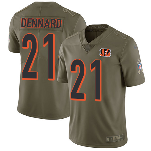 Nike Bengals #21 Darqueze Dennard Olive Men's Stitched NFL Limited Salute To Service Jersey